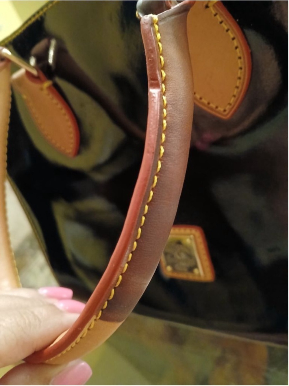 Dooney & Bourke Patent Leather Janine Satchel/ Crossbody - Picture 11 of 16